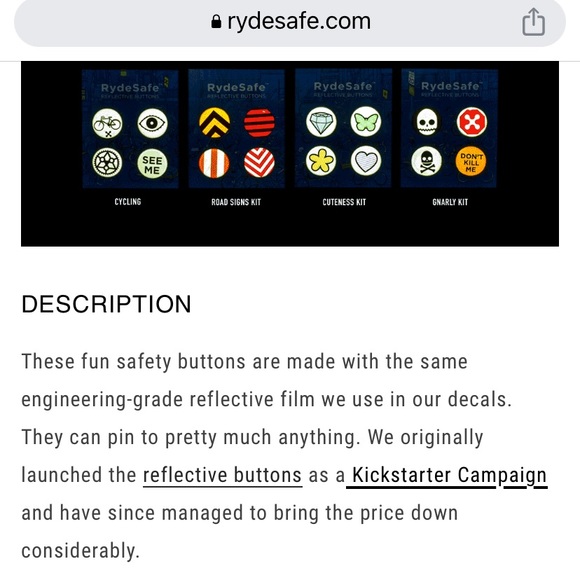RydeSafe Reflective Buttons - Picture 3 of 3